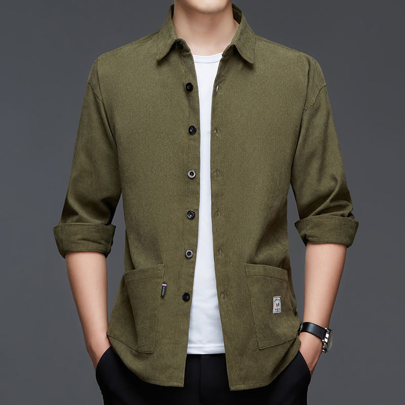 All-matching Shirt Men's Pocket Coat Top Bottoming Shirt