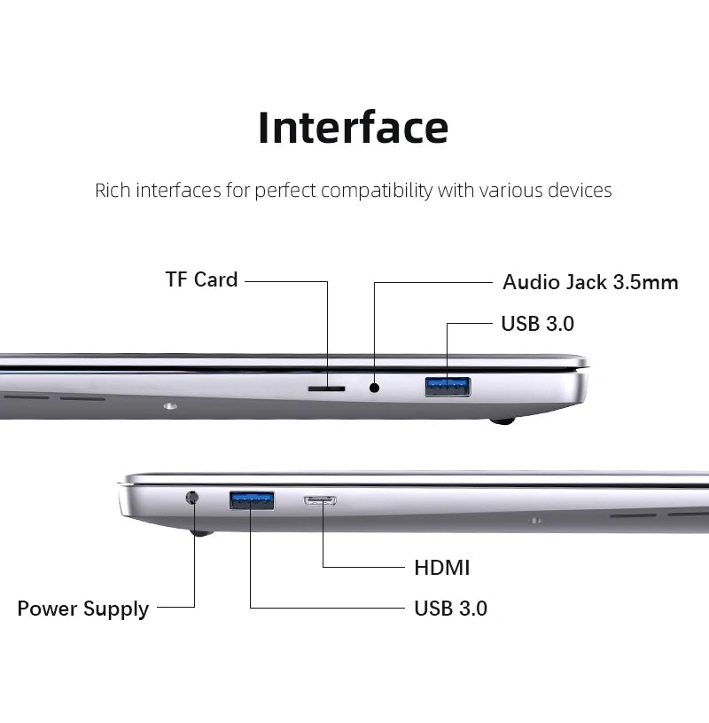 2024 Laptop Computer Windows 11 Notebook 14.1" Intel Core i7 7500U 12GB DDR4 512GB 1TB SSD 1920*1080P Office Study PC computer