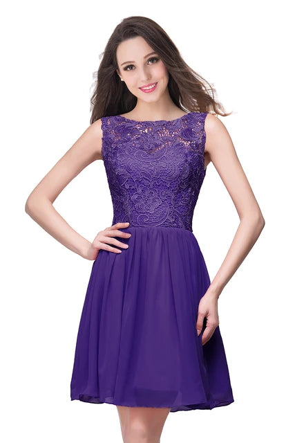 Elegant Lace Mini Cocktail Dresses For women 2023 Sexy A-line Girl Knee-Length Chiffon Evening Party Prom Gwons Robe De Soiree