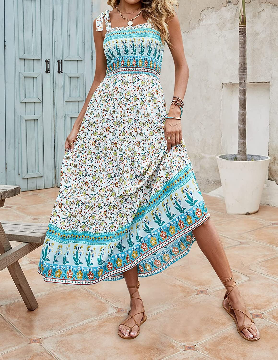 Bohemia Printed Sling Loose Casual Dress