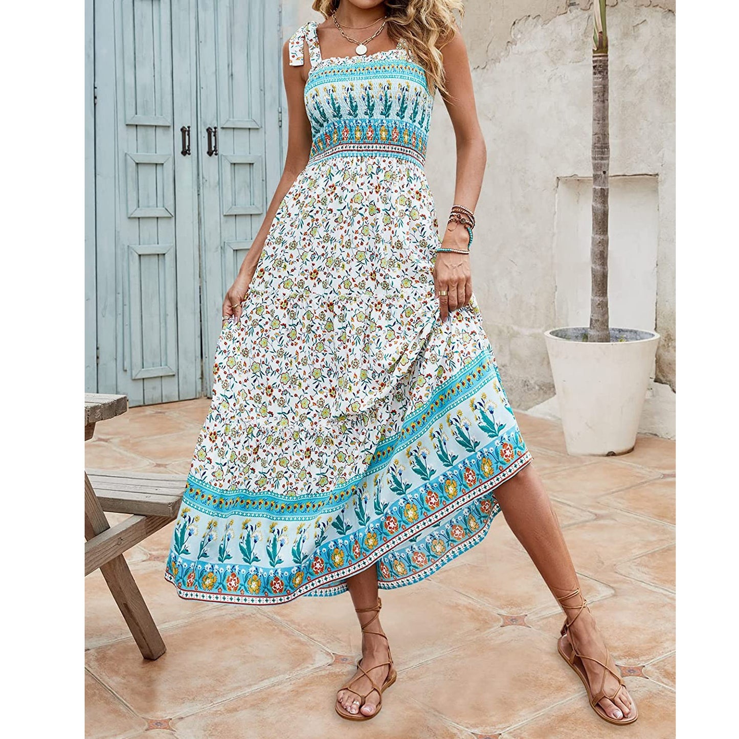 Bohemia Printed Sling Loose Casual Dress