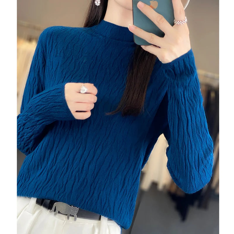 2023 New Women's Cashmere Sweater Fashion Sweater Knitted Cashmere Sweater Top Women's Pullover Autumn and Winter Sweater
