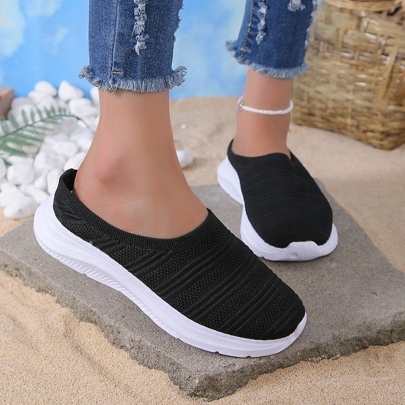 Mesh Half Slippers Summer Wedge Comfortable Casual Shoes