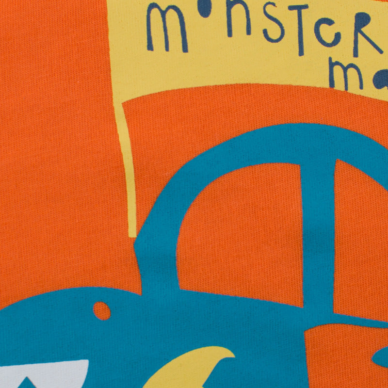 Boys Print Round Neck Short Sleeve T-shirt