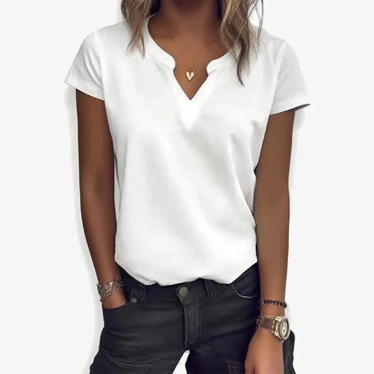 Women's New Solid Color Sleeveless Shirt Fashion V-neck Vest