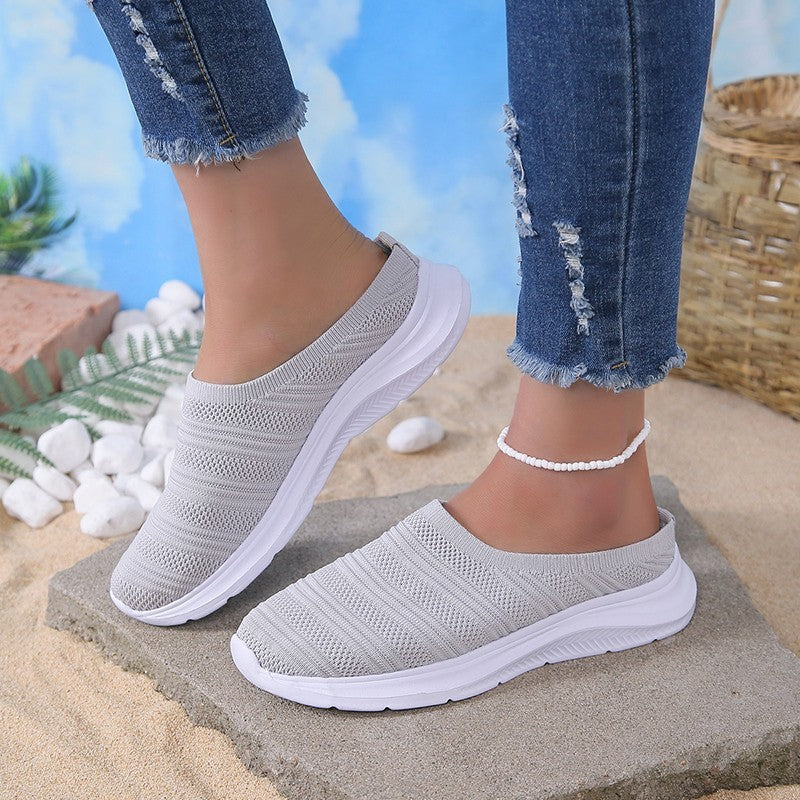 Mesh Half Slippers Summer Wedge Comfortable Casual Shoes