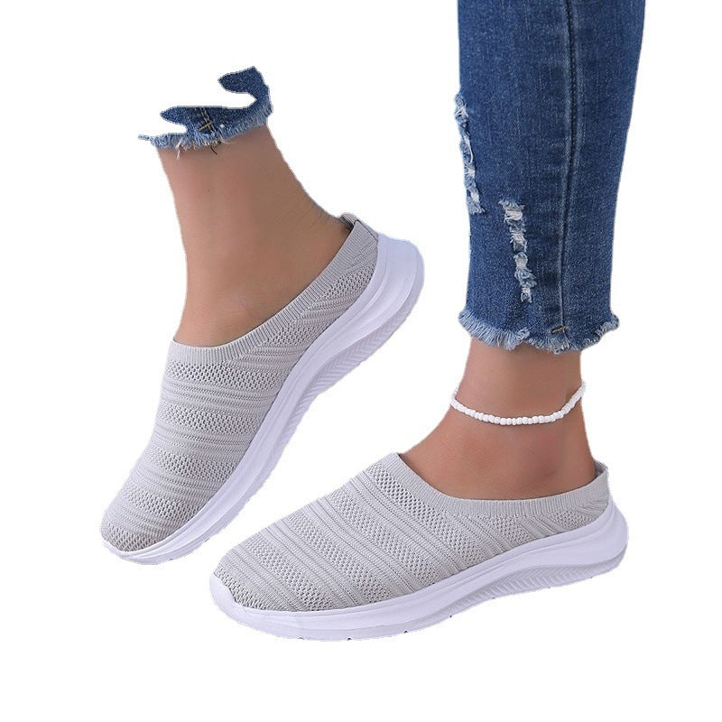 Mesh Half Slippers Summer Wedge Comfortable Casual Shoes