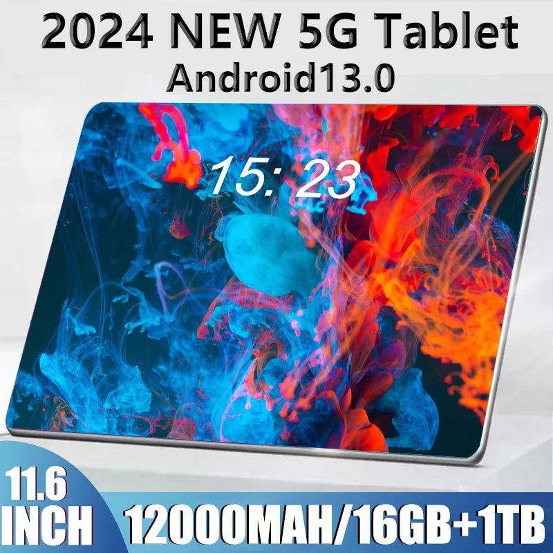 11.6 Inch Android 13 Tablet, 16GB RAM 1TB ROM, 12000mAh Battery 10 Core IPS HD Touch Screen Tablets FD65362862