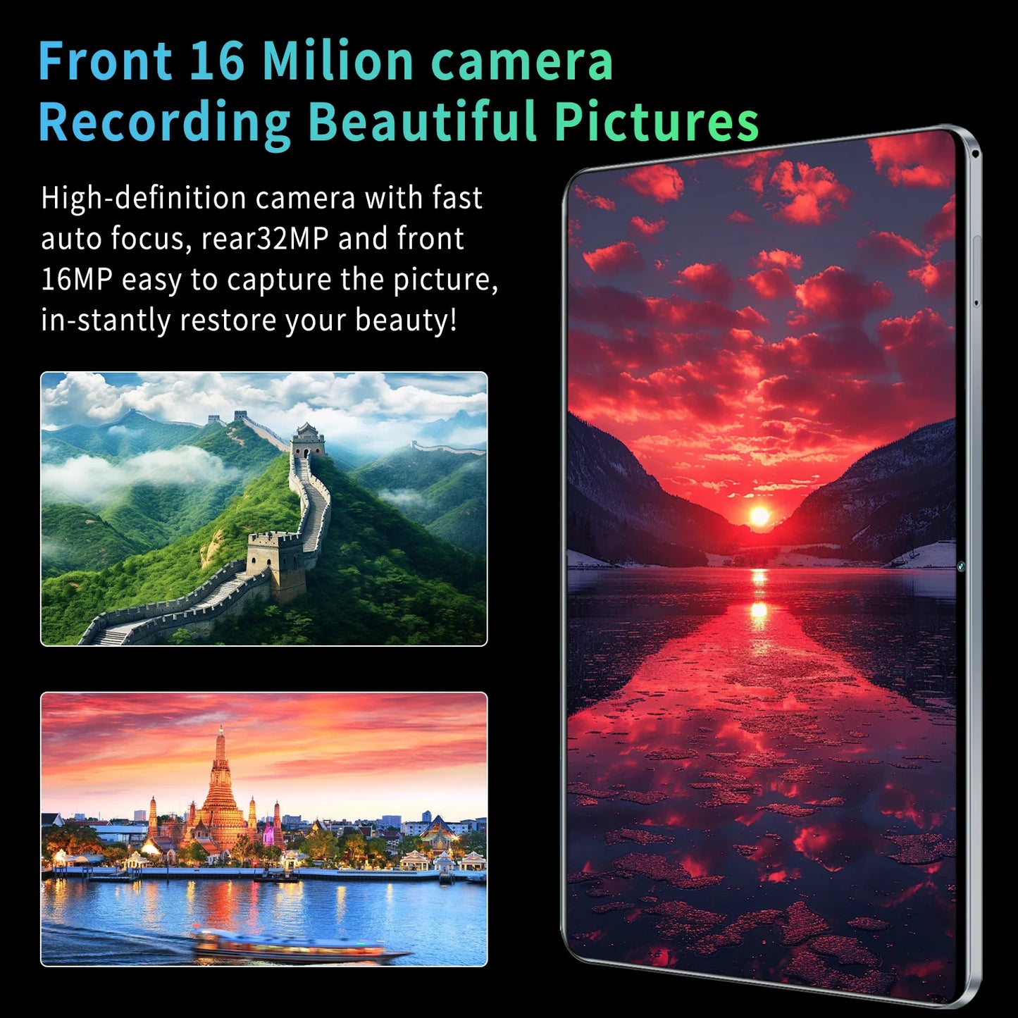 11.6 Inch Android 13 Tablet, 16GB RAM 1TB ROM, 12000mAh Battery 10 Core IPS HD Touch Screen Tablets FD65362862