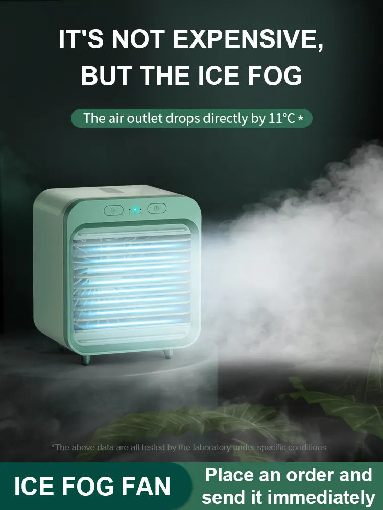 22 Celsius 30 Decibels Humidifier Cooler Fan 3 Gear Air Conditioner Fans Portable USB Chargeable Desktop Spray Fans For Office Dormitory Room