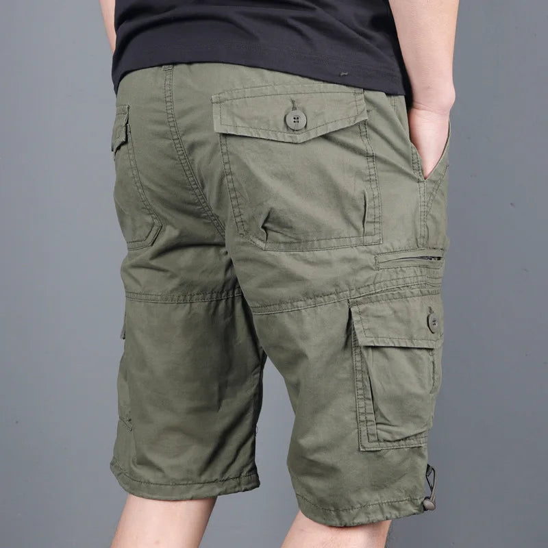 2024 Men's Military Cargo Shorts Summer Army Tactical Joggers Shorts Men Loose Work Casual Cotton Short Pants Man Plus Size 4XL