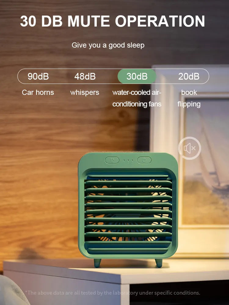 22 Celsius 30 Decibels Humidifier Cooler Fan 3 Gear Air Conditioner Fans Portable USB Chargeable Desktop Spray Fans For Office Dormitory Room
