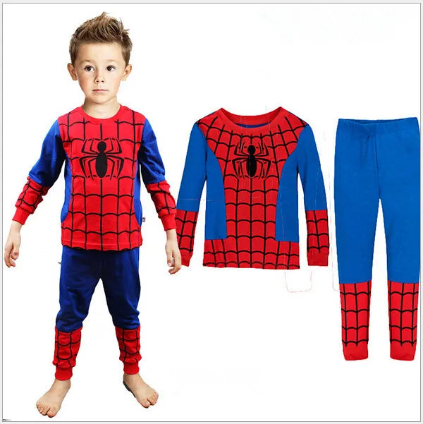 Spiderman cartoon children's long sleeve pajamas Sleepwear hero League home wear boys' underwear two piece suit pajamas