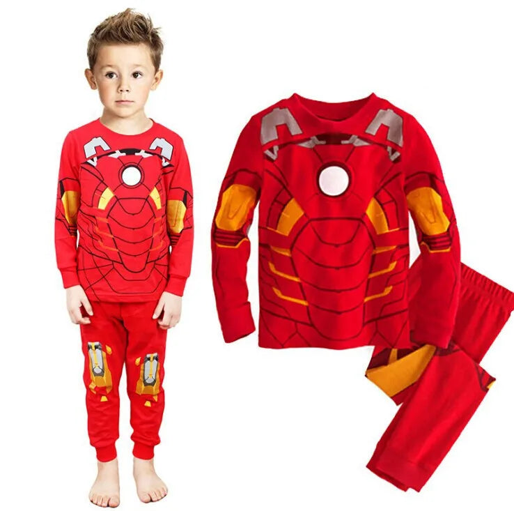 Spiderman cartoon children's long sleeve pajamas Sleepwear hero League home wear boys' underwear two piece suit pajamas