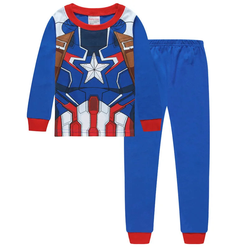 Spiderman cartoon children's long sleeve pajamas Sleepwear hero League home wear boys' underwear two piece suit pajamas