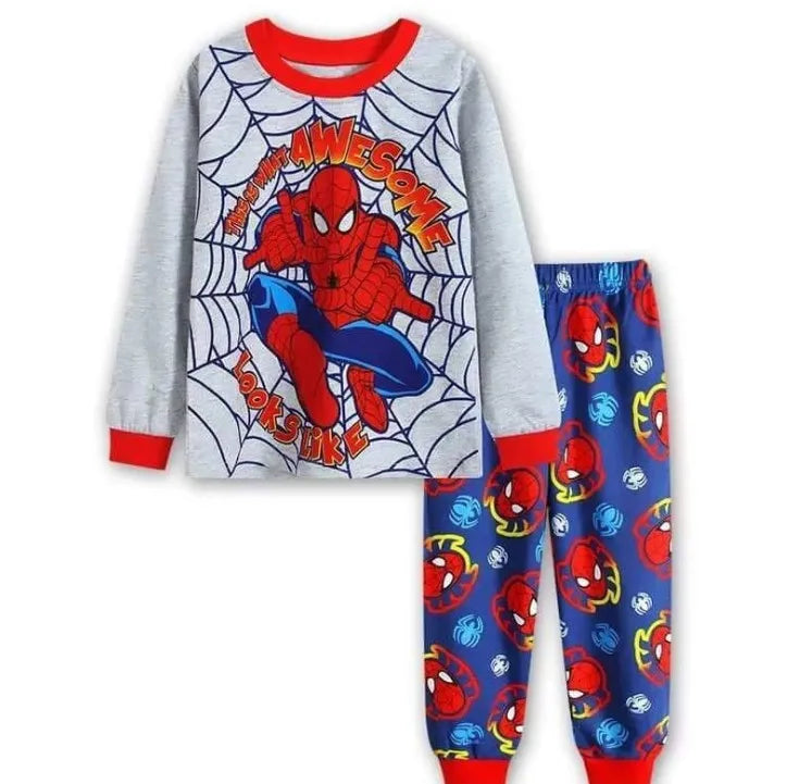 Spiderman cartoon children's long sleeve pajamas Sleepwear hero League home wear boys' underwear two piece suit pajamas