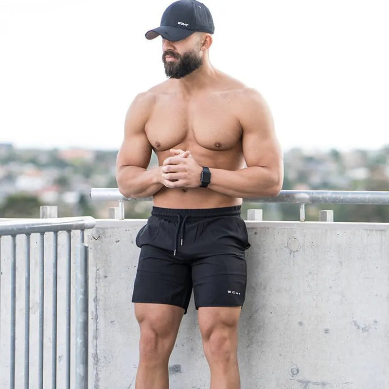 2023 New Men Gym Fitness Loose Shorts Bodybuilding Joggers Summer Quick-dry Cool Short Pants Male Casual Beach Brand Sweatpants