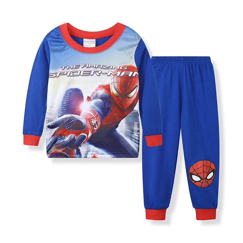 Spiderman cartoon children's long sleeve pajamas Sleepwear hero League home wear boys' underwear two piece suit pajamas