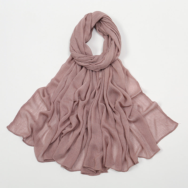 Curling Rayon Wrinkle Scarf Women's Simple Toe Cap