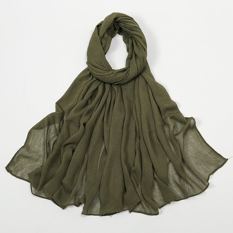 Curling Rayon Wrinkle Scarf Women's Simple Toe Cap