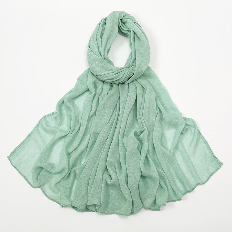 Curling Rayon Wrinkle Scarf Women's Simple Toe Cap