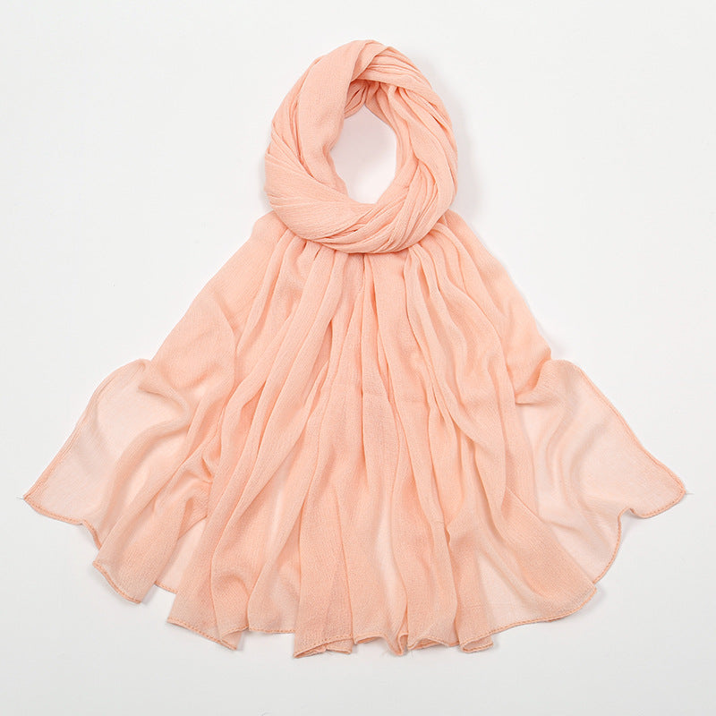 Curling Rayon Wrinkle Scarf Women's Simple Toe Cap