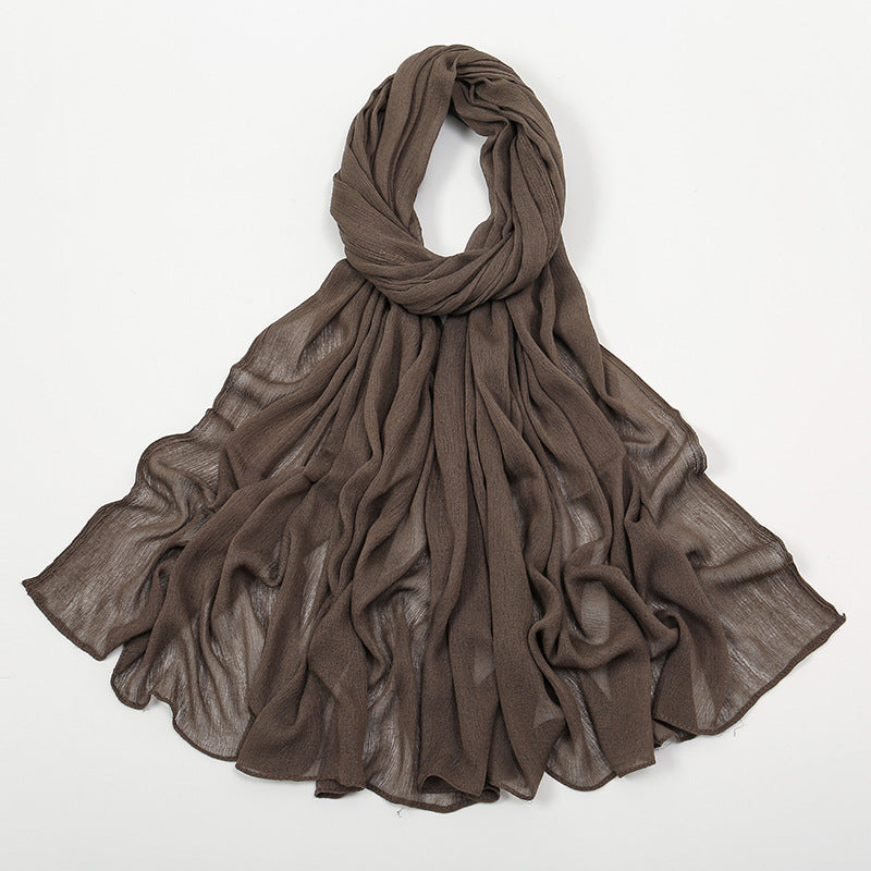 Curling Rayon Wrinkle Scarf Women's Simple Toe Cap