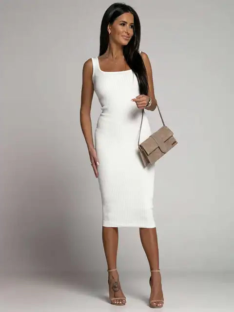 Pure Color Minimalist T-Shirt Short Dress Women Summer Round Neck Pocket Loose Dresses Robe
