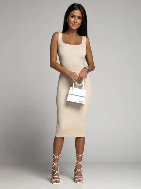 Pure Color Minimalist T-Shirt Short Dress Women Summer Round Neck Pocket Loose Dresses Robe