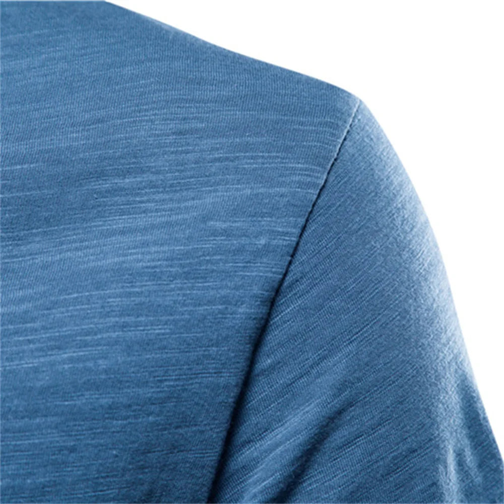 Brand Quality 100% Cotton Men T-shirt V-neck Fashion Design Slim Fit Soild T-shirts Male Tops Tees Short Sleeve T Shirt For Men