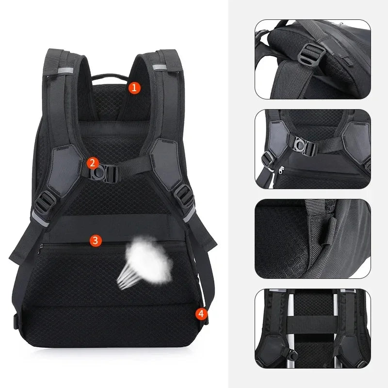 17.3 Inch Laptop Backpack For Men 40L Travel Backpack Riding Motorcycle Helmet Bag Student School Backpack Outdoor Backpack