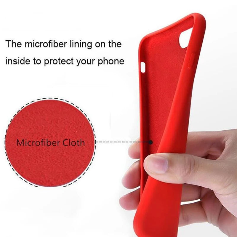 Original Official Silicone Phone Cases for iPhone 11 12 13 14 15 Pro Max Skin for Apple iPhone 15 Plus 13 14 11 Full Cover case