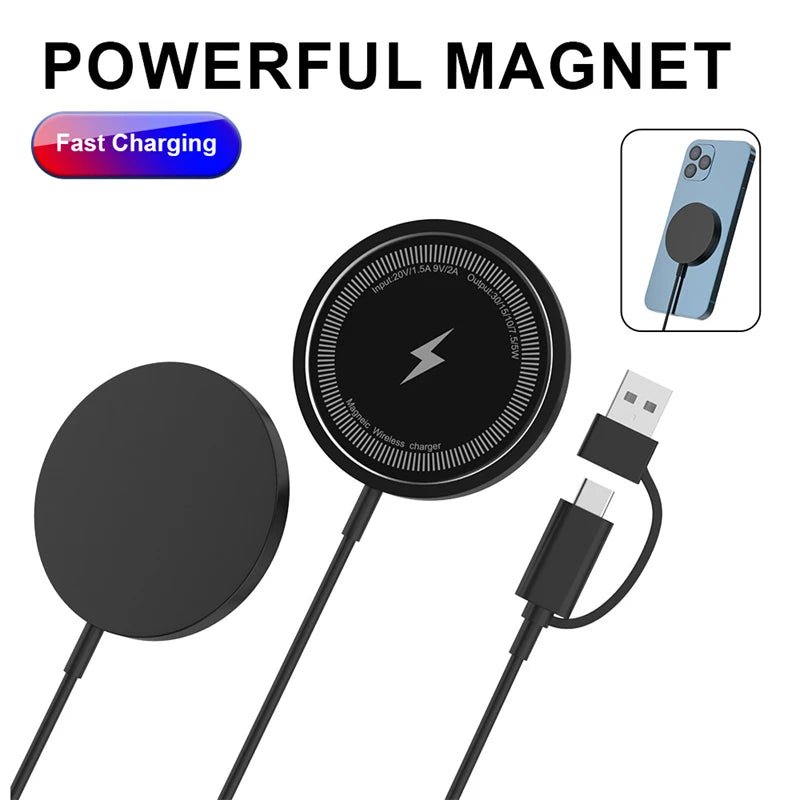30W PD Magnetic Wireless Charging For iPhone 15 14 13 12 Pro Max USB Type-C Charger For Samsung S24 S23 Ultra Xiaomi Fast Charge