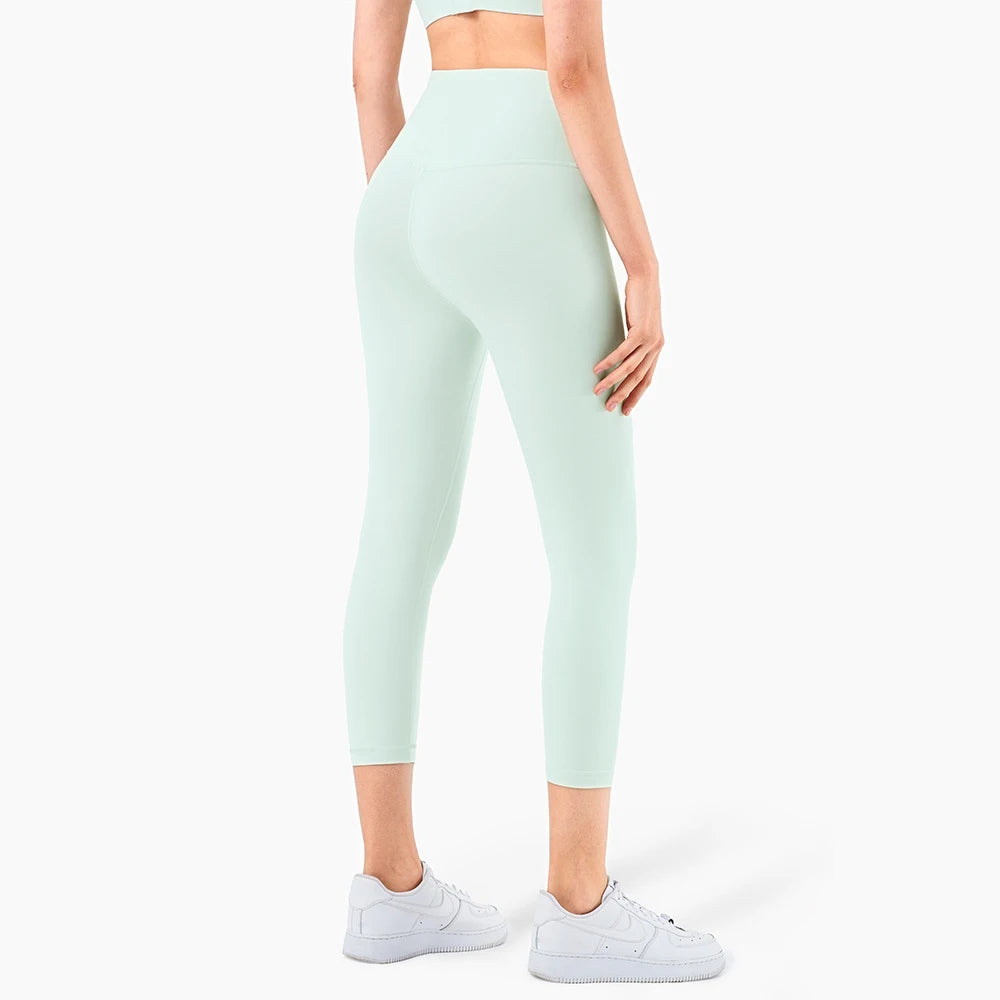 INLUMINE New Sports Leggings with Pocket Women High Waist Elastic Yoga 7 Points Pants Gym Fitness Tight Legging Woman Sportswear