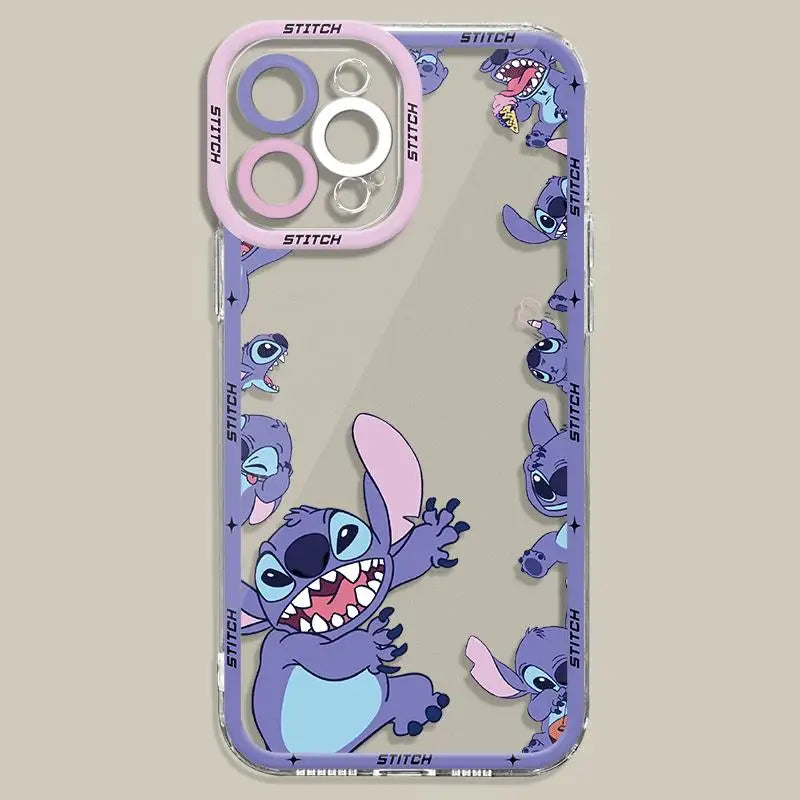 Cartoon Lilo Stitch Phone Case for Apple iPhone 15 Pro Max 13 14 Plus 12 Mini 11 Pro XR 8 SE 7 6S XS MAX Matte Shockproof Cover