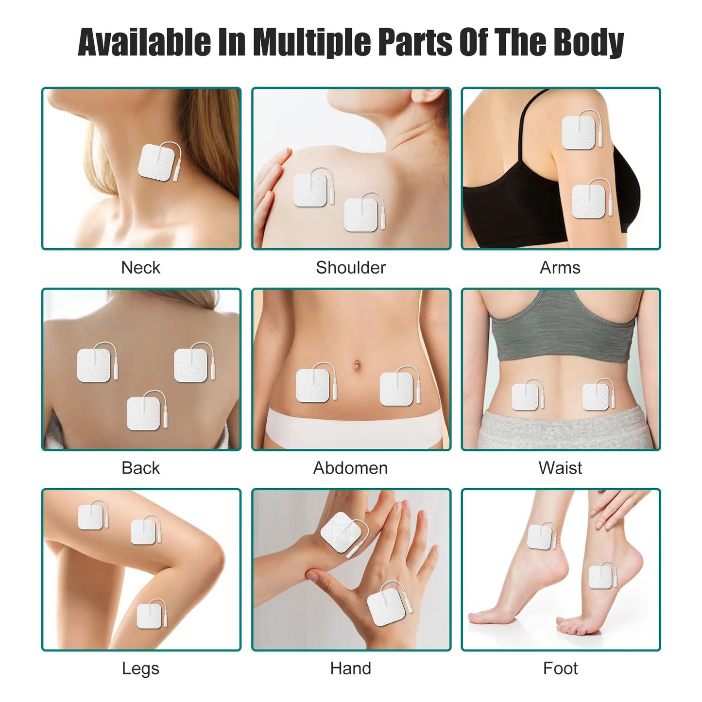 Non Woven Self-adhesive Reusable Replacement Tens Electrodes Pad for EMS Eletric Muscle Stimulator Low Frequency Massager Patch