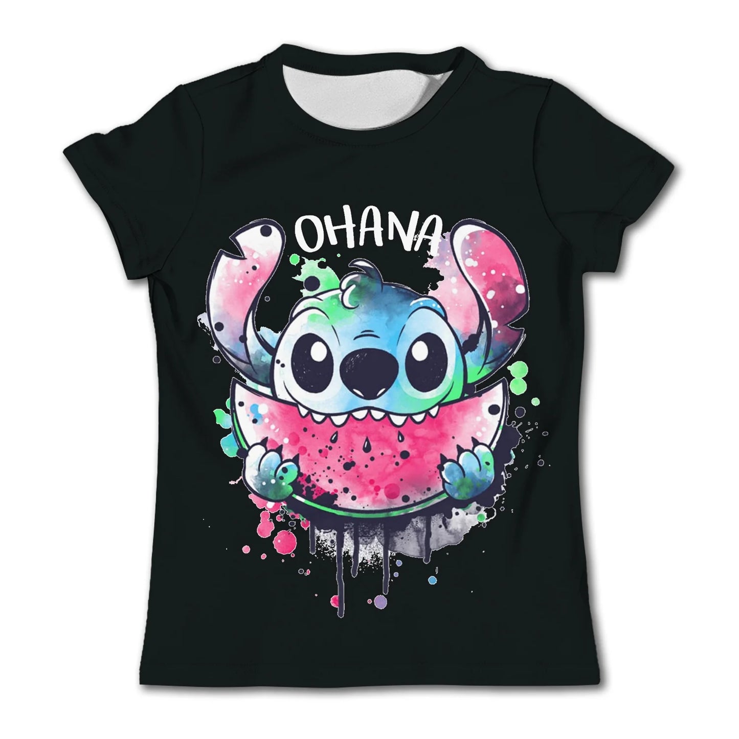 Summer Children Top Stitch Print Kids Short Sleeve T-shirt Girls Birthday T Shirts Boys' Clothing Casual O-Neck Shirt for Child