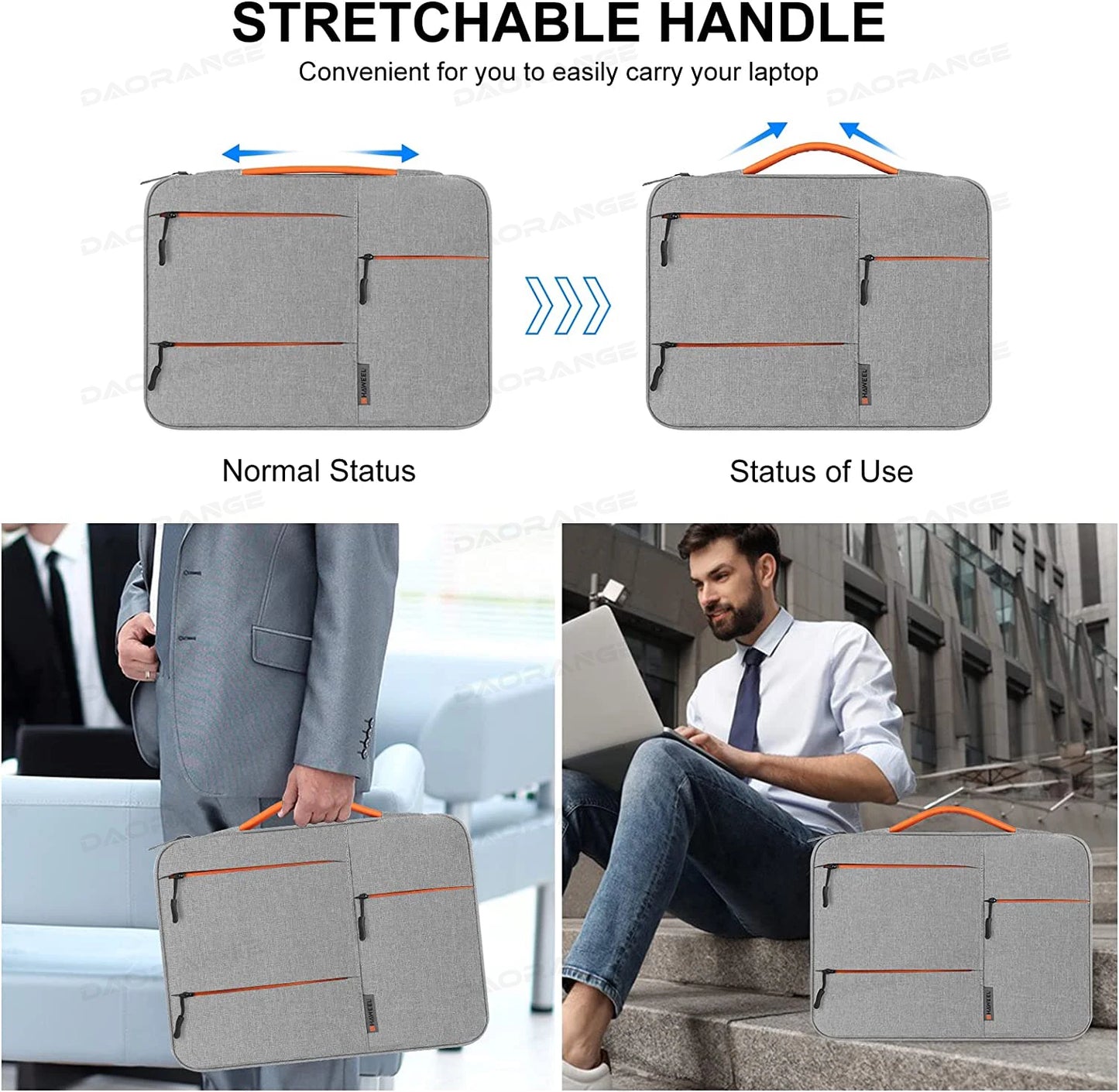 Waterproof Laptop Bag 13 14 15INCH Portable Cover Double Zipper Computer Carrying Bag For Macbook Air Pro iPad Handbag Briefcase