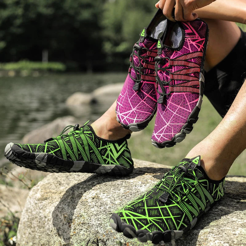 Hot-Sale Aqua Shoes Men Women Outdoor Water Shoes Breathable Quick-Dry Hiking Sneakers Five-Finger Wading Footwear