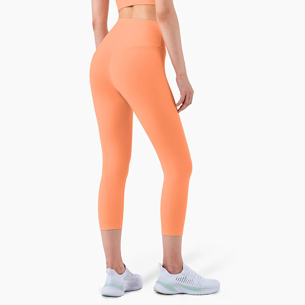 INLUMINE New Sports Leggings with Pocket Women High Waist Elastic Yoga 7 Points Pants Gym Fitness Tight Legging Woman Sportswear