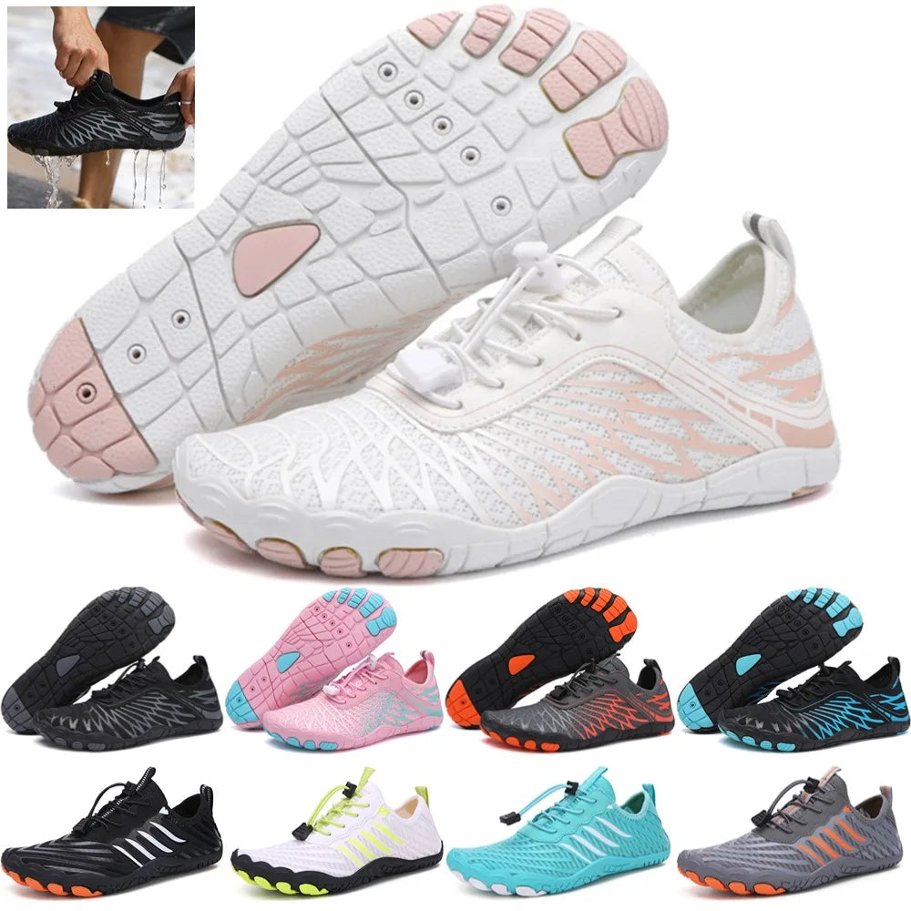 Men Women Wading Shoes Quick-Dry Aqua Shoes Running Fitness Sneakers Beach Sports Swim Sandals Barefoot Surfing Diving Sneakers