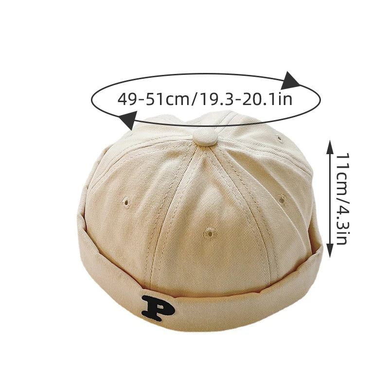 Vintage Letters Embroidered Baby Brimless Hat Spring Kids Boys Girls Hip Hop Docker Cap Adjustable Children Beanie Hats