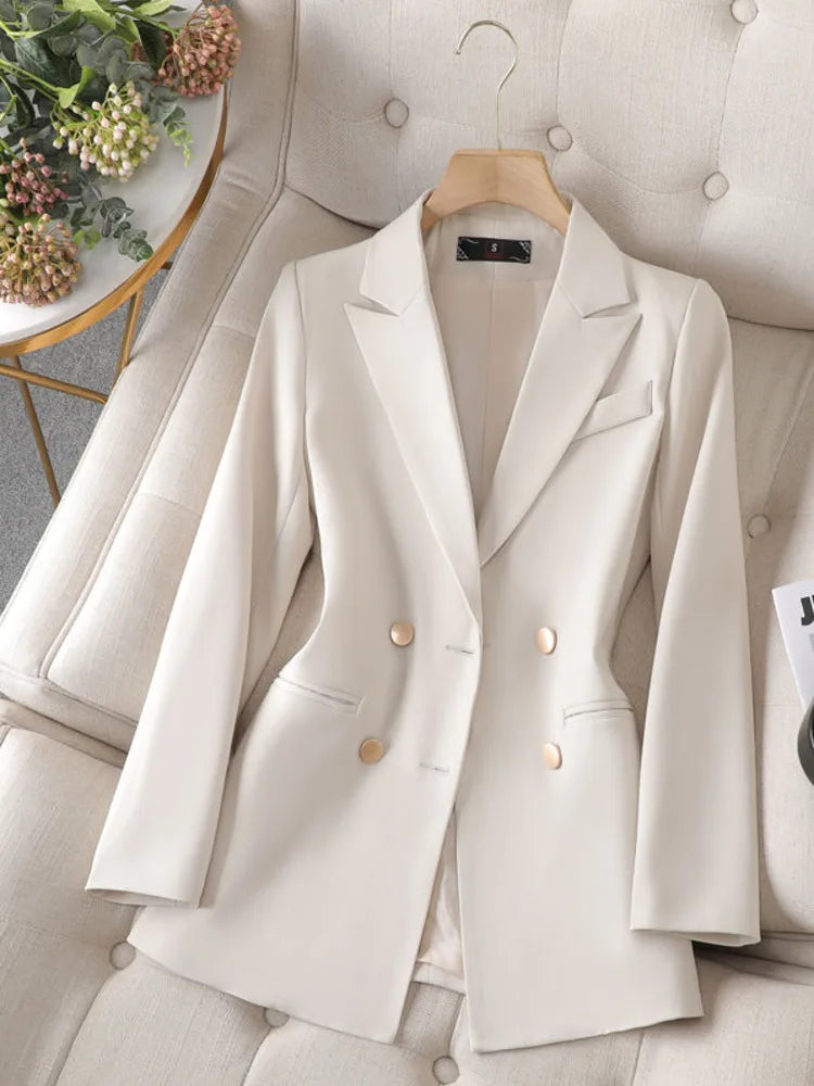 Blazers Women Jackets Business Work Office Solid Color Temperament Elegant All Match Chic Casual Fashion Blazer Comfortable