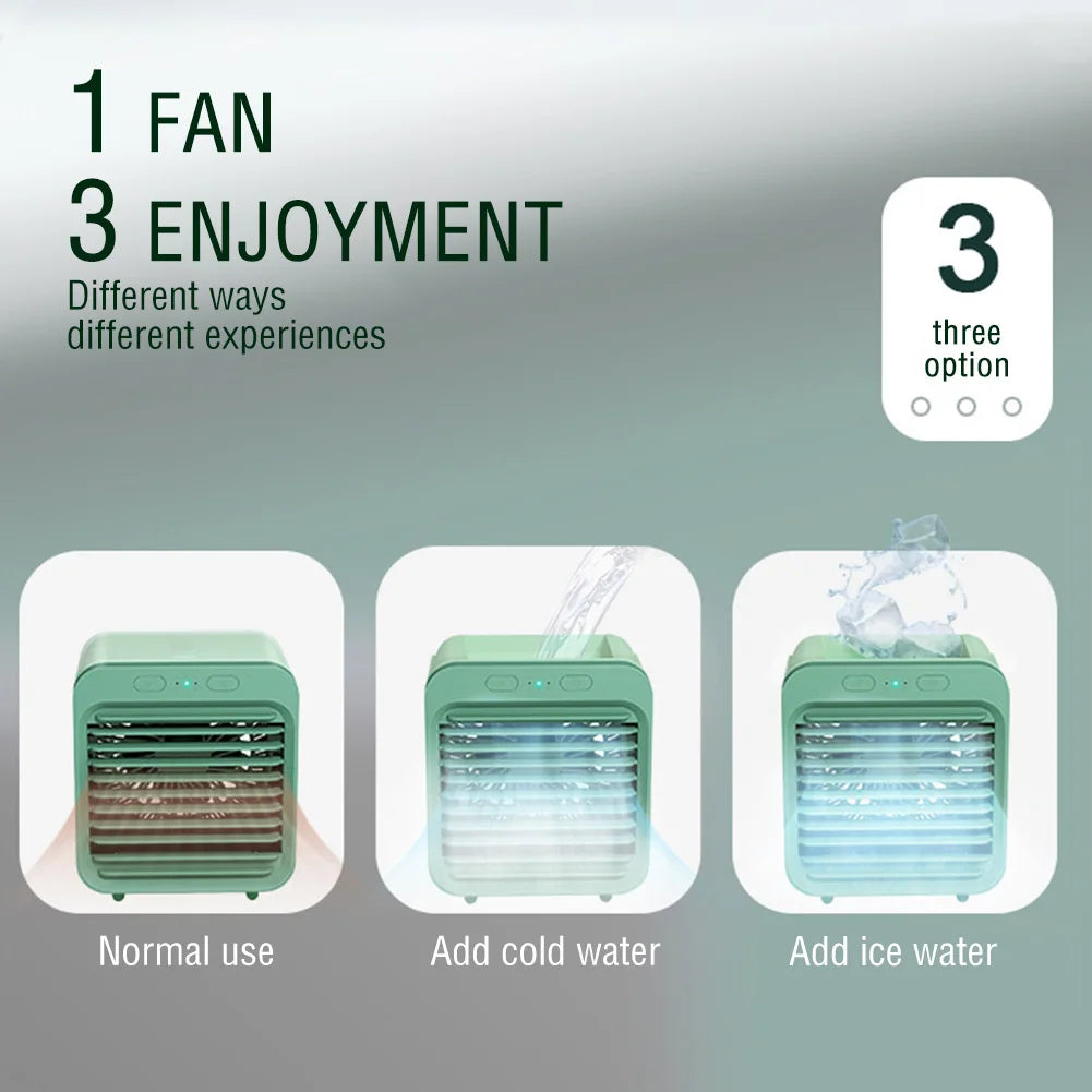 22 Celsius 30 Decibels Humidifier Cooler Fan 3 Gear Air Conditioner Fans Portable USB Chargeable Desktop Spray Fans For Office Dormitory Room