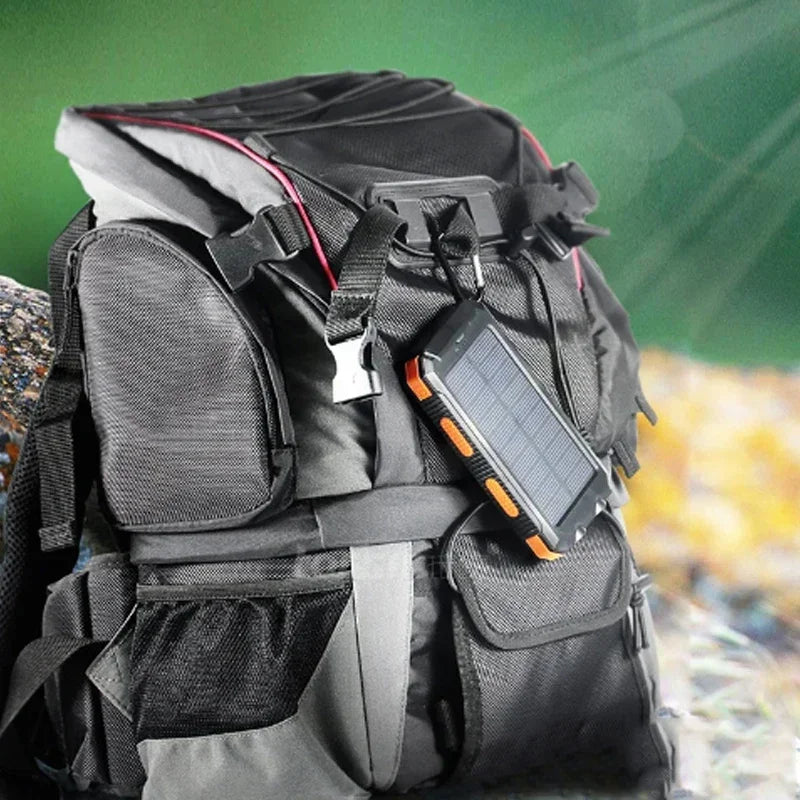 10000mAh-200000mAh Spare battery Solar Power Bank Outdoor Portable Charger Powerbank Waterproof Battery Dual USB Charging with LED Light