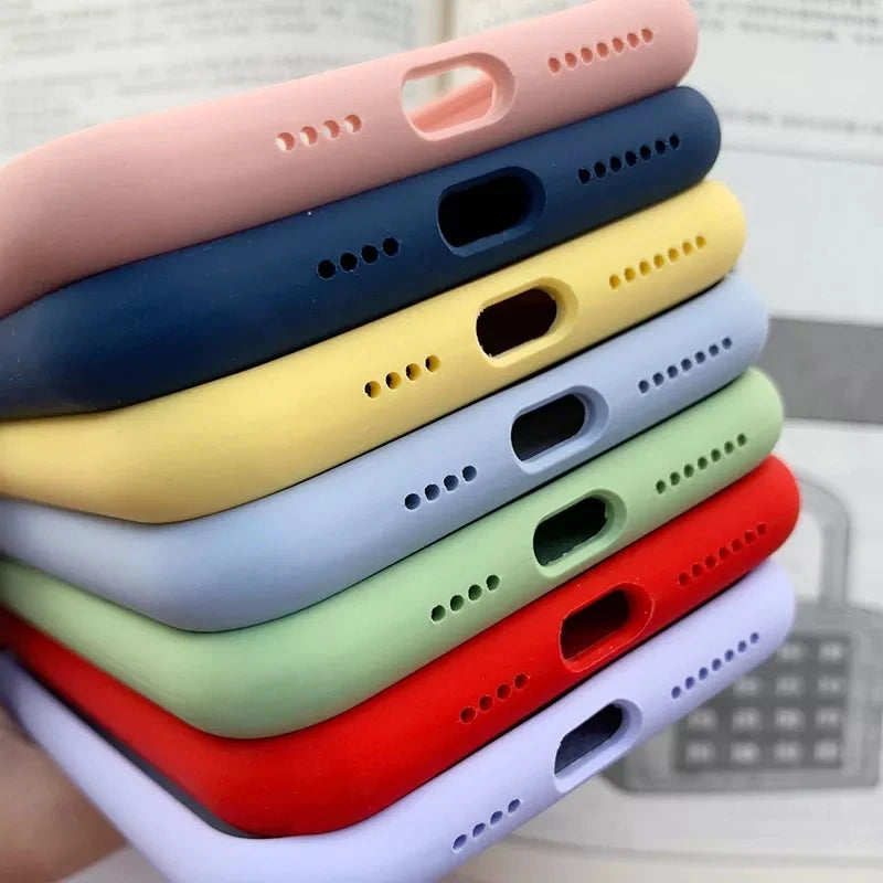 Original Official Silicone Phone Cases for iPhone 11 12 13 14 15 Pro Max Skin for Apple iPhone 15 Plus 13 14 11 Full Cover case