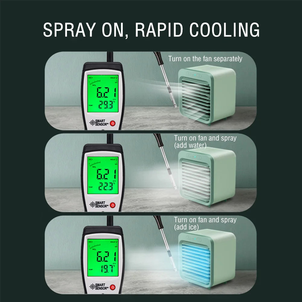 22 Celsius 30 Decibels Humidifier Cooler Fan 3 Gear Air Conditioner Fans Portable USB Chargeable Desktop Spray Fans For Office Dormitory Room