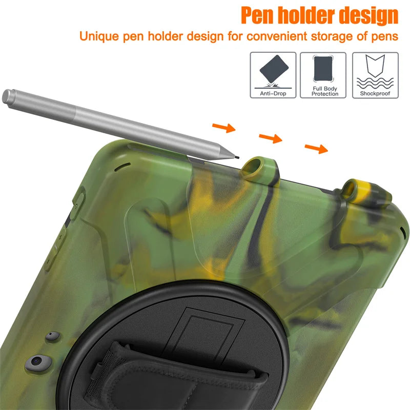 360 Rotating Shockproof Laptop Tablet Cover for Microsoft Surface Go 4 3 2 1 10.5" Pro X 7 6 5 4 12.3 inch Case Funda Capa Coque