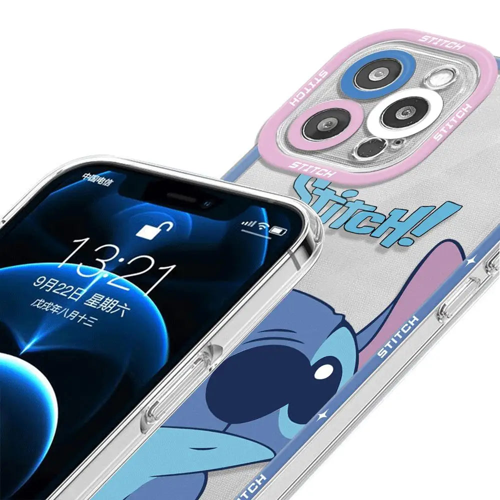 Cartoon Lilo Stitch Phone Case for Apple iPhone 15 Pro Max 13 14 Plus 12 Mini 11 Pro XR 8 SE 7 6S XS MAX Matte Shockproof Cover