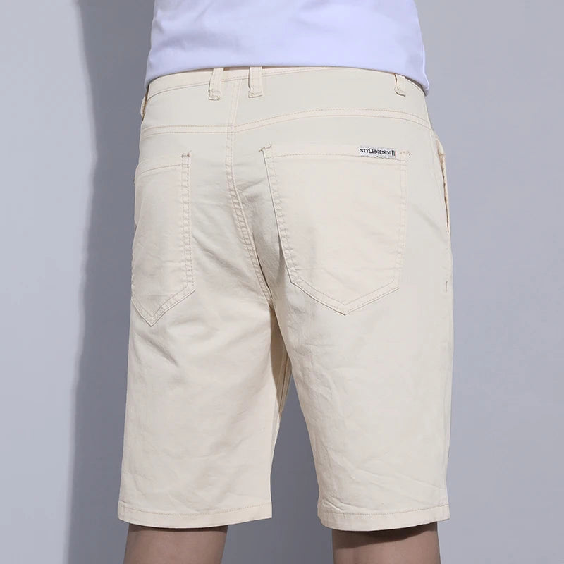 5 Colors Classic Style Men's Slim Shorts 2023 Summer New Business Fashion Thin Stretch Short Casual Pants Male Beige Khaki Gray